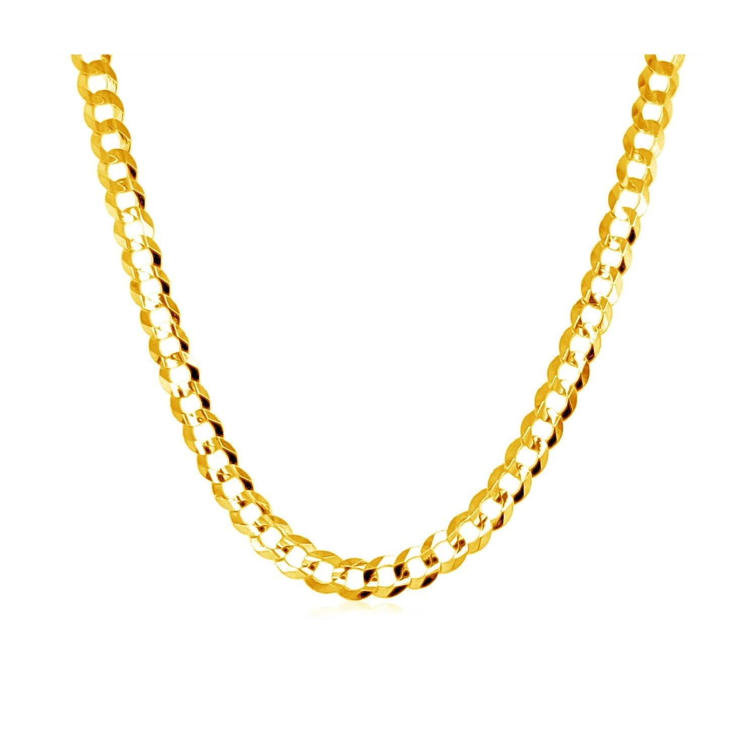 3.6mm 14k Yellow Gold Solid Curb Chain