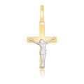 14k Two Tone Gold Crucifix Motif Pendant