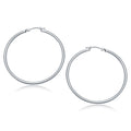 14k White Gold Polished Hoop Earrings (40 mm)