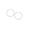 14k White Gold Polished Hoop Earrings (15  mm)
