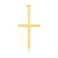 14k Yellow Gold Polished Flat Cross Pendant