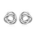 Polished Open Love Knot Earrings in Sterling Silver