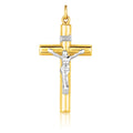 14k Two Tone GoldCross Pendant