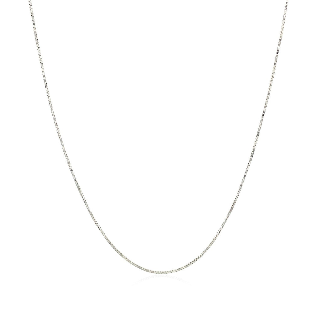 10k White Gold Classic Box Chain 0.45mm