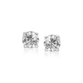 Sterling Silver Stud Earrings with WhiteHue Faceted Cubic Zirconia