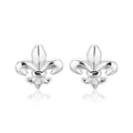 Sterling Silver Fluer De Lis Earrings