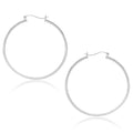 10k White Gold Polished Hoop Earrings (40mm)