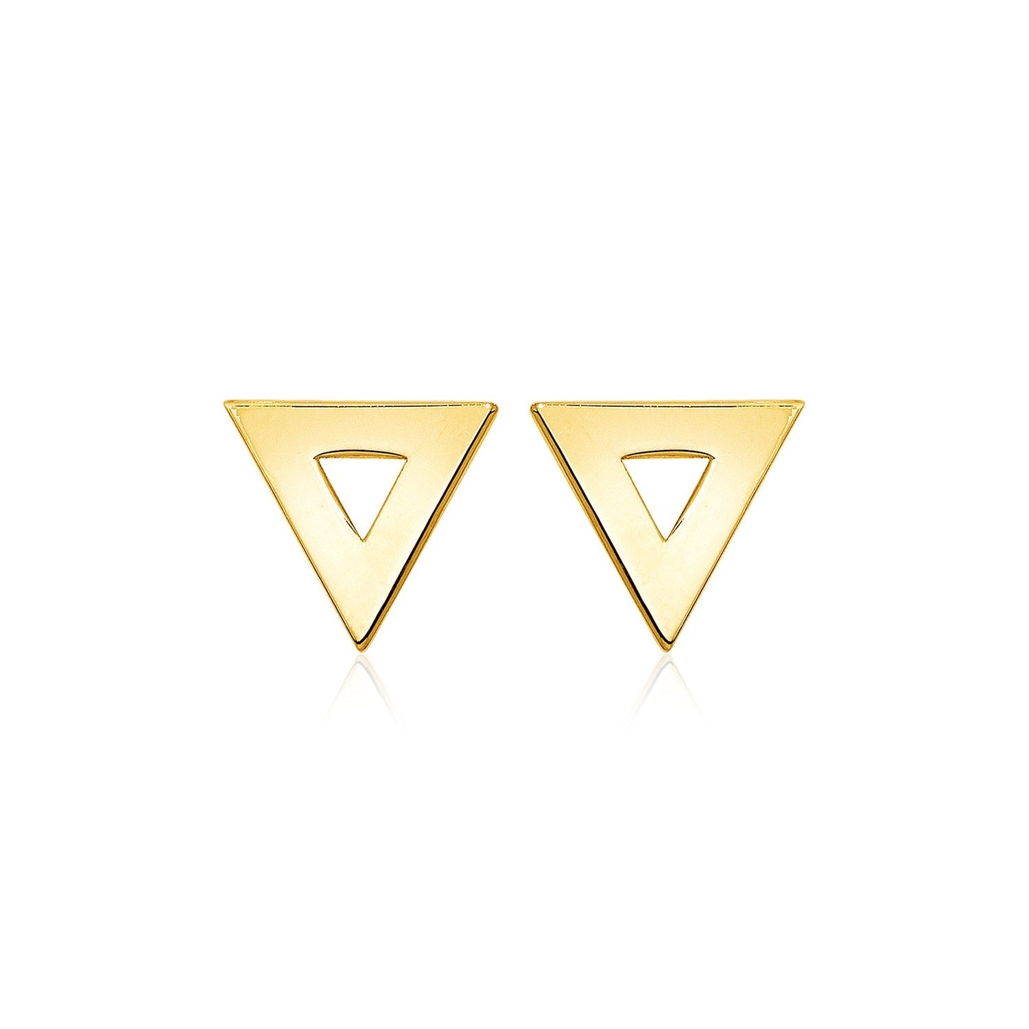 14 k Yellow Gold Polished Open Triangle Post Earrings