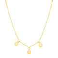 14k Yellow Gold Mom Necklace with Circle Drops