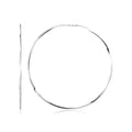 Sterling Silver Large Polished Round Hoop Earrings