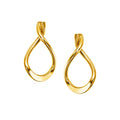 14k Yellow Gold Polished Tear Drop Earrings