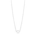 14k White Gold Pearl Solitaire Necklace