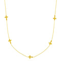 14k Yellow Gold Chain Necklace with Cross Stations
