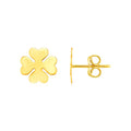 14K Yellow Gold Four Leaf Clover Earrings