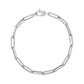 14K White Gold Bold Paperclip Chain Bracelet