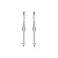 Sterling Silver Polished and Textured Arrow Earrings