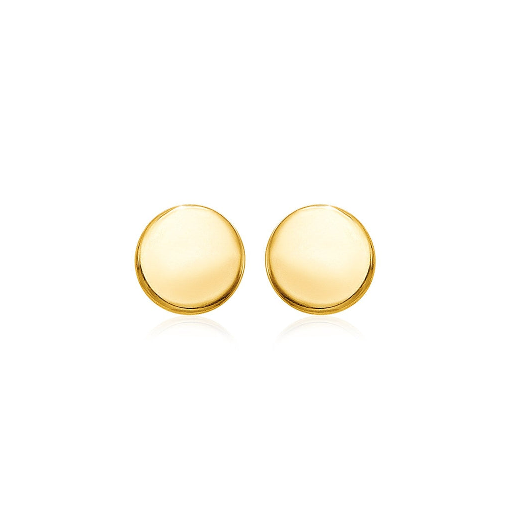 14k Yellow Gold Polished Round Post Earrings