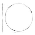 Sterling Silver Large Polished Round Hoop Earring