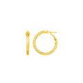 14 k Yellow Gold Petite Twisted Round Hoop Earrings