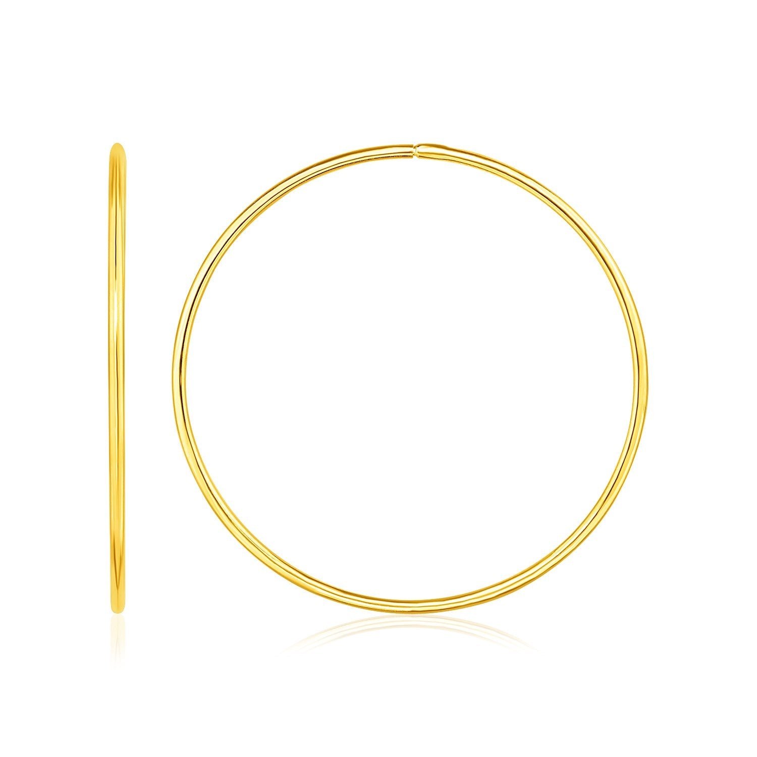 Endless Hoop Style Earring in 14K Yellow Gold