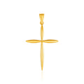 14k Yellow Gold Rounded and Pointed Cross Pendant