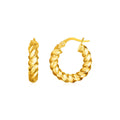 14k Yellow Gold Polished Twisted Hoop Earrings