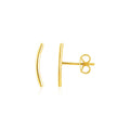 14k Yellow Gold Curve Climber Post Earrings