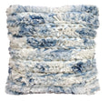 Throw Pillow Cover Blue & White Furry Stripes 22 X 22