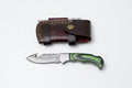 Green Micarta Damascus Gut Hook Hunting Knife TF-103