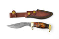 Damascus Steel 'Galaxy' Outdoor Chopping Tool | Orange Resin & Brass Handle TK-206