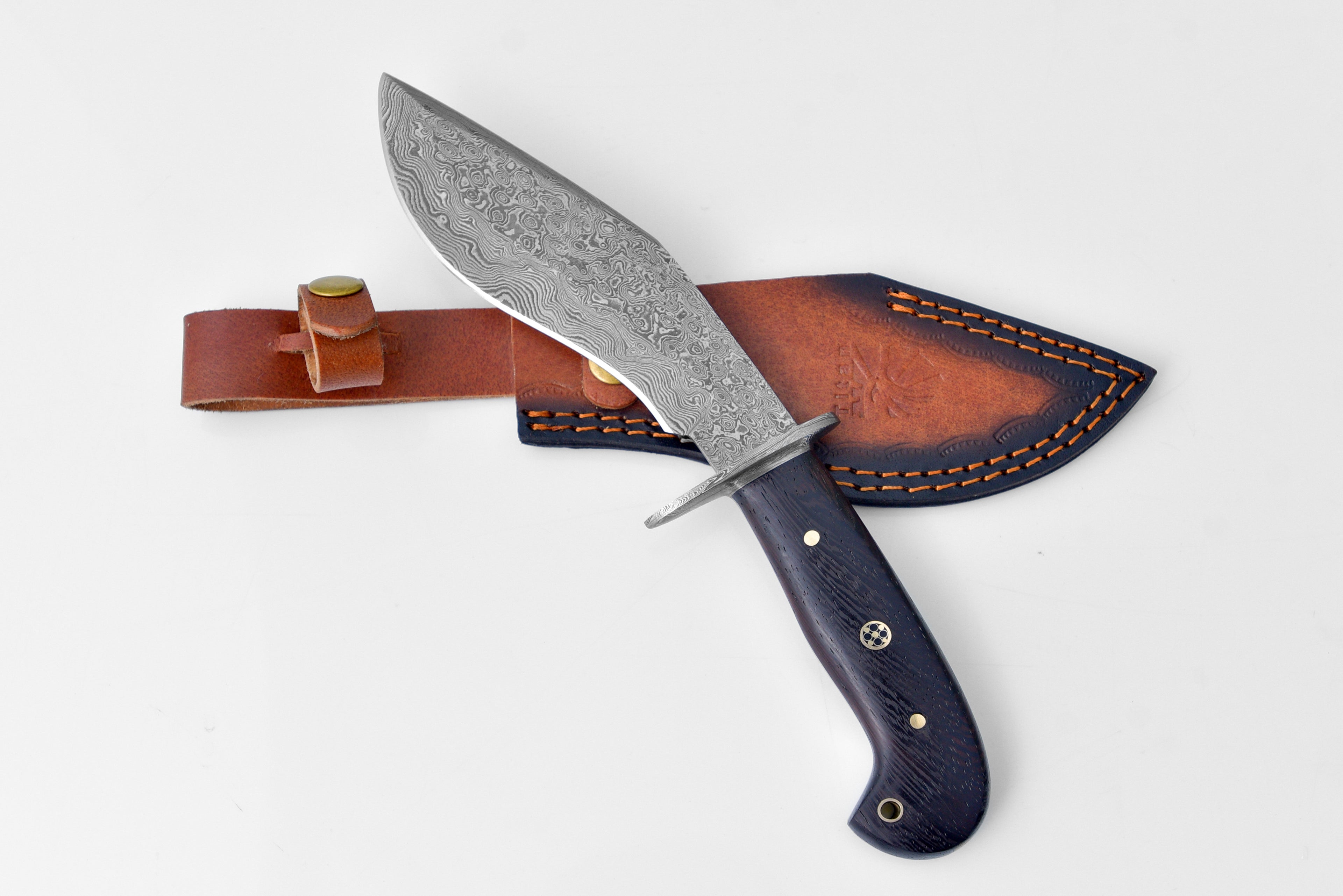 Damascus Steel Outdoor Chopping Tool | "Obsidian" Dark Wenga Wood Handle TK-126