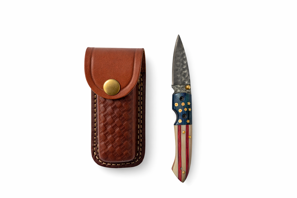 Titan Patriot Damascus Folding Knife - TF-078