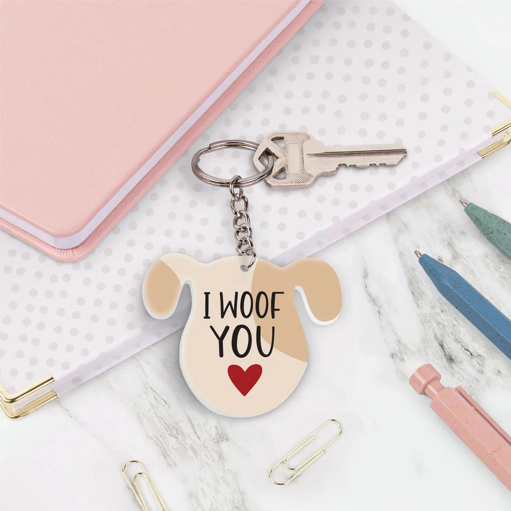 Dog-Themed Acrylic Keychains | 5 Style Options | Rescue Favorite Breed, I Woof You & Puppy Lover