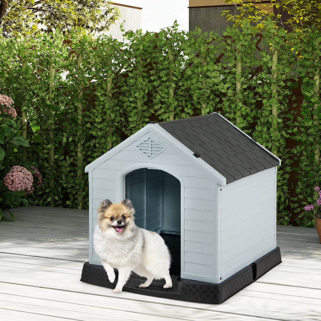 Dog House for Small Dogs Waterproof Plastic with Elevated Floor-S