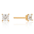 New Sterling Princess Cut Cubic Zirconia Studs