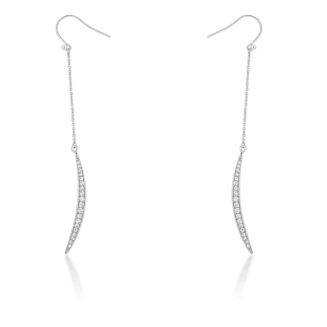 Luna 0.5ct CZ Delicate Moon Drop Earrings