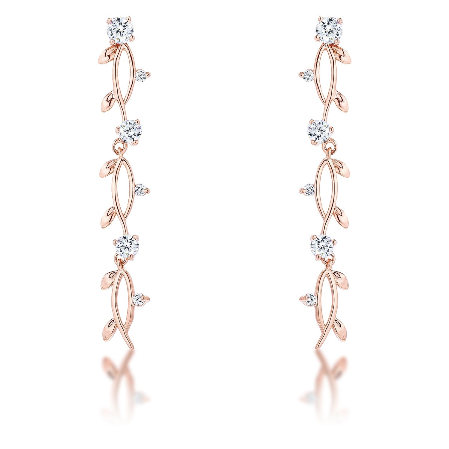 Avera 1.1Ct Vine Design Plated Earrings