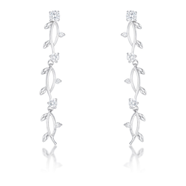 Avera 1.1Ct Vine Design Plated Earrings