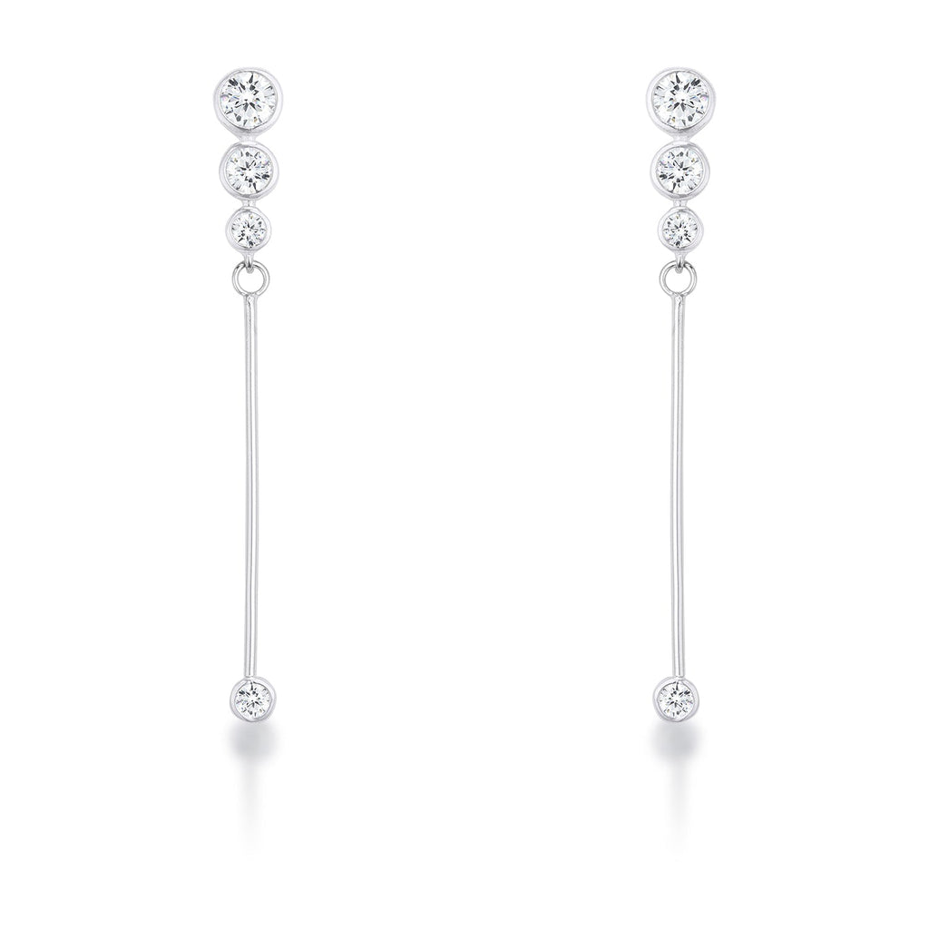 Avera 1.2Ct Graduated Plated Drop Cubic Zirconia Earrings