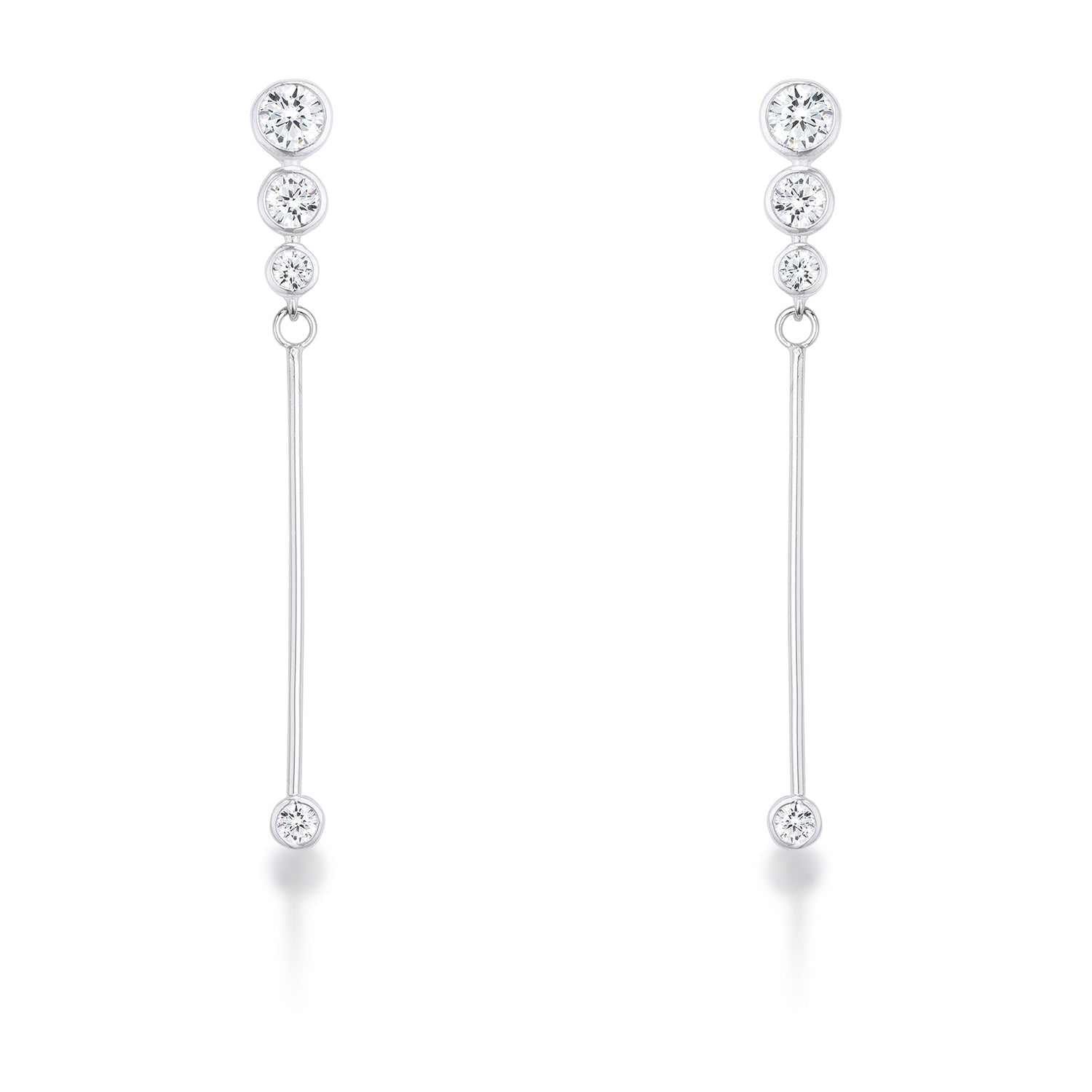 Avera 1.2Ct Graduated Plated Drop Cubic Zirconia Earrings