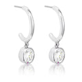 Avera 7mm Cz Plated Drop Hooplet Earrings in Silver