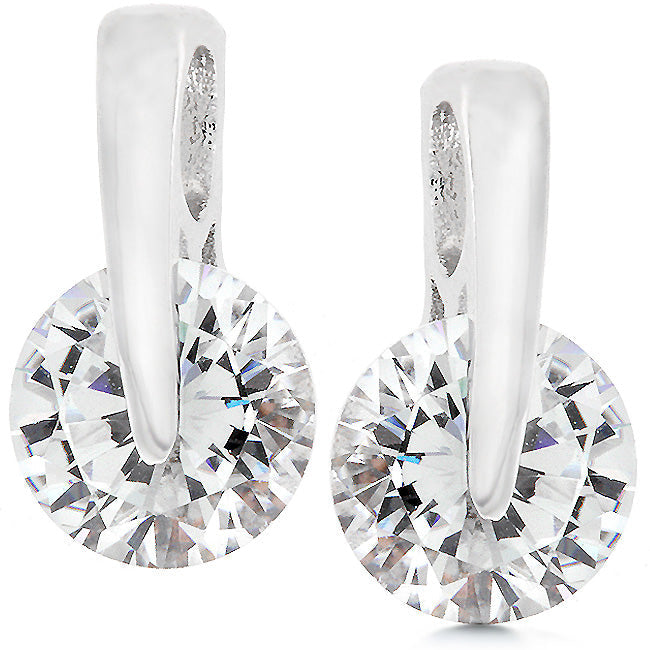 Avera Cubic Zirconia Elegance Earrings in Polished Silver