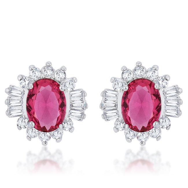 Chrisalee 3.3ct CZ Classic Stud Earrings in Pink