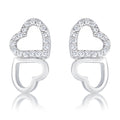 Avera Melded Hearts and Cubic Zirconia Stud Earrings
