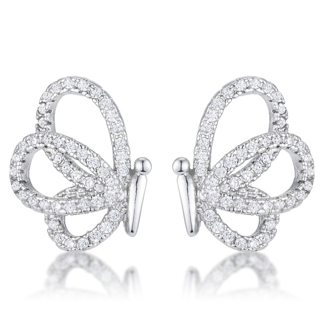 Avera .45 Ct Cubic Zirconia Butterfly Stud Earrings