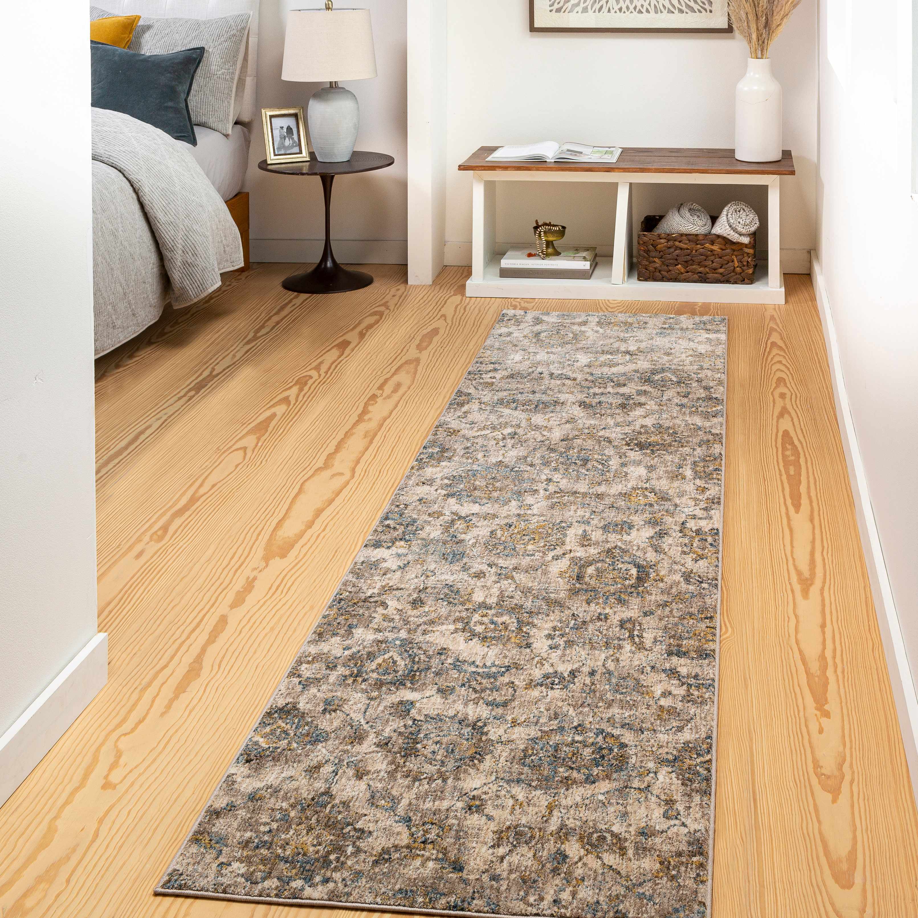 Morinville Teal Floral Rug