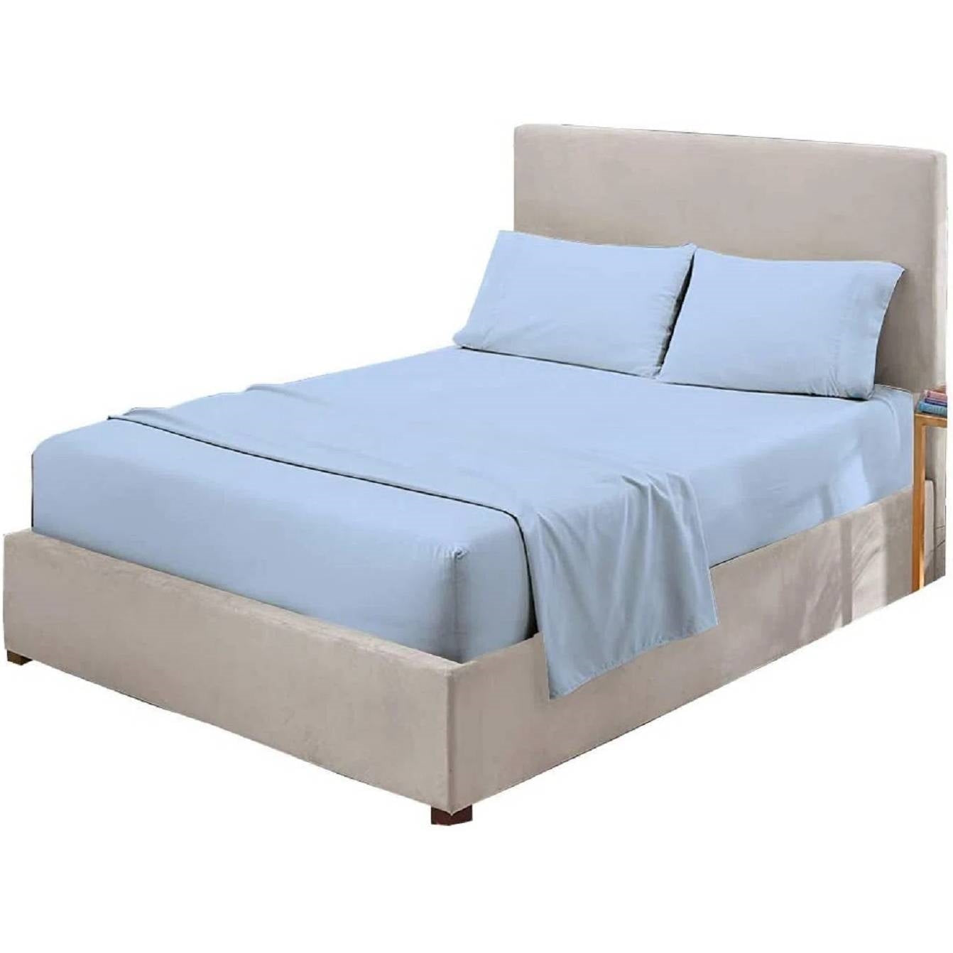 Full Blue 100-Percent Egyptian Cotton 1000 Thread Count 4-Piece Sheet Set