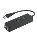 3-Port USB 3.0 Hub + Gigabit Ethernet Adapter - 10/100/1000 Mbps LAN Converter - RJ45 Wired USB Network Adapter