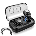Wireless 5.0 Earbuds - IPX4, Touch Control, Stereo, Noise Cancelling, 32.8ft Range, Mic, 500mAh Charging Dock