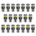 20Pcs T10 SMD5730 LED Light Bulbs 6000K Wedge Light Lamps Dome Map License Plate Car Interior Festoon Lights Kits